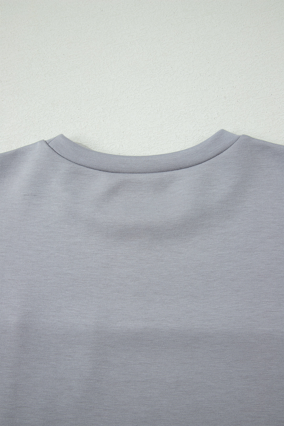 Gray Raw Seam Color Block Camouflage Patchwork Casual Tee