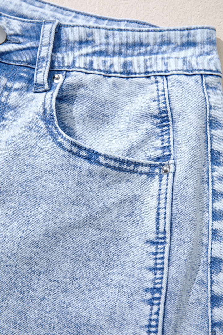 Beau Blue Light Washed Pull On Barrel Jeans