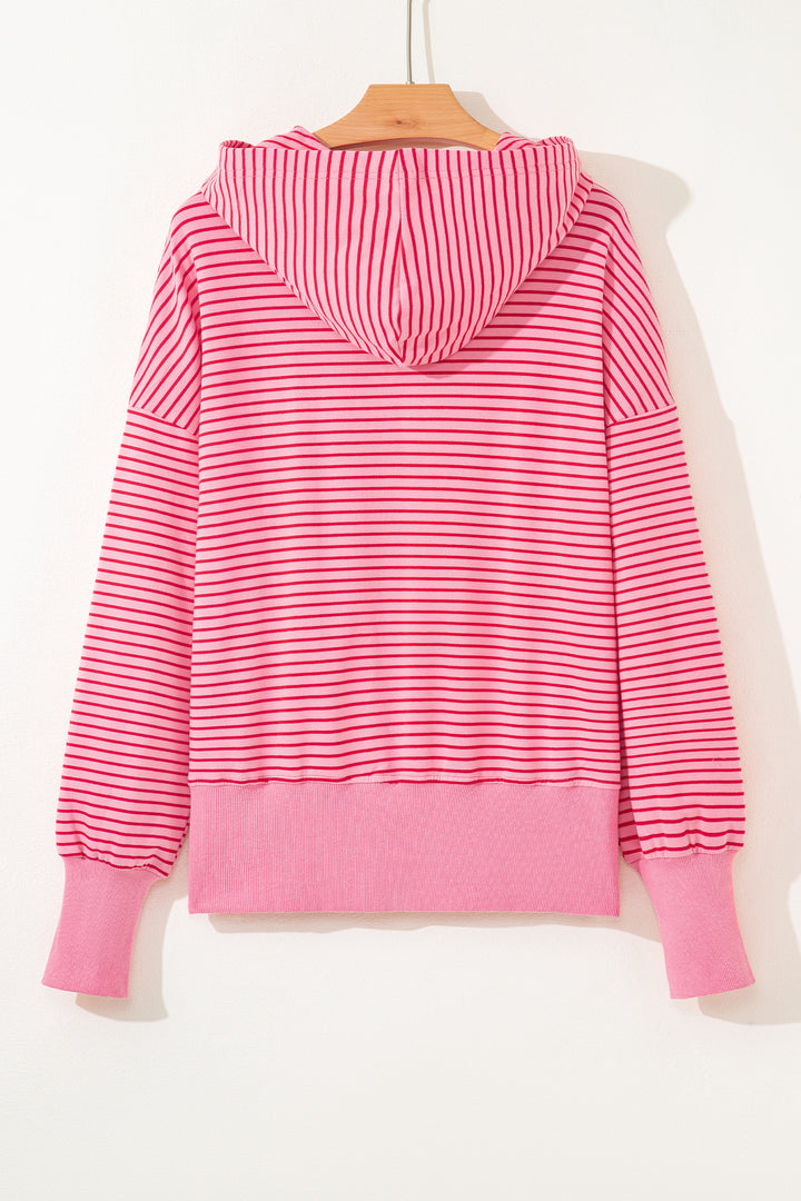 Thumbhole Side Slits Drop Shoulder Loose Fit Hoodie