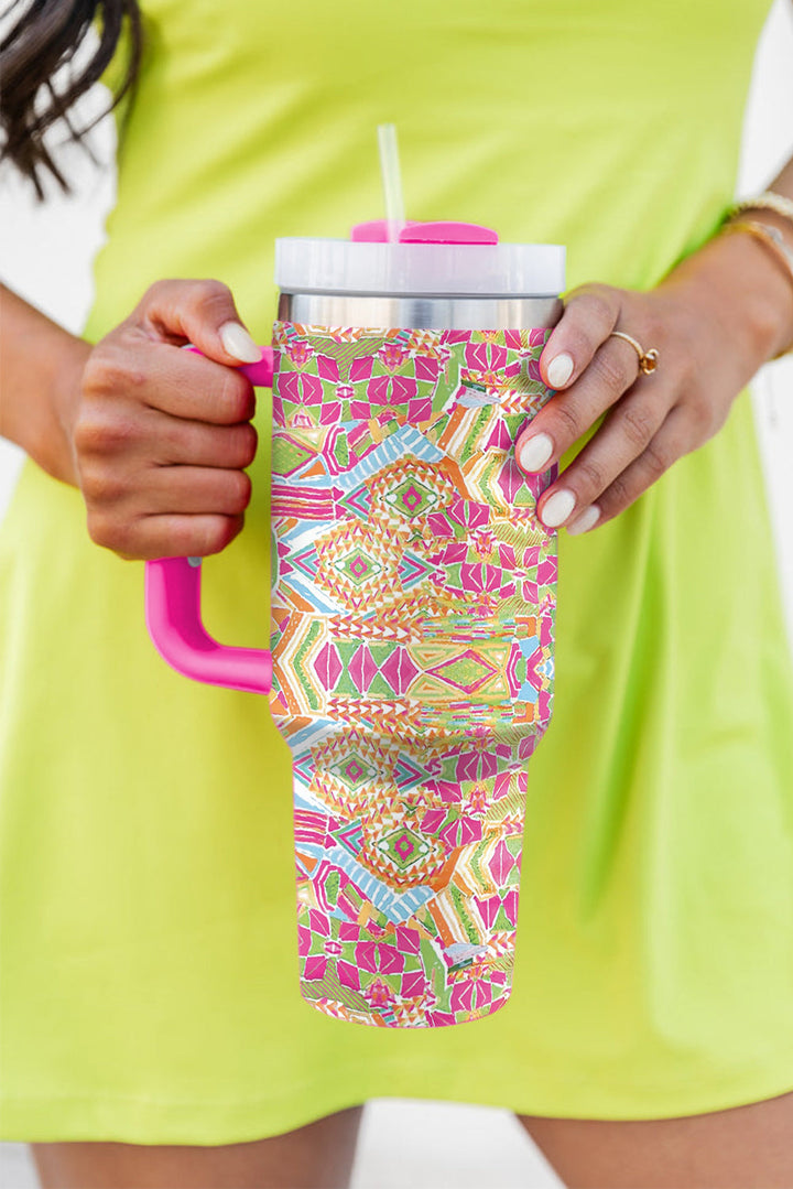 Geometric Print Stainless Steel Large Vacuum Cup 40oz