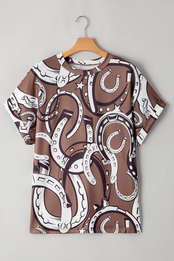 Lucky Horseshoes Graphic Dolman T-shirt