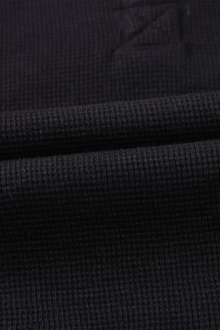 Waffle Knit Henley Top