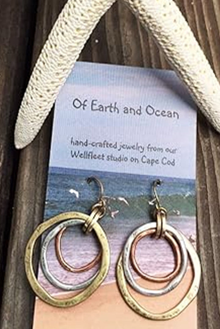 Vintage Triple Circle Alloy Hook Earrings