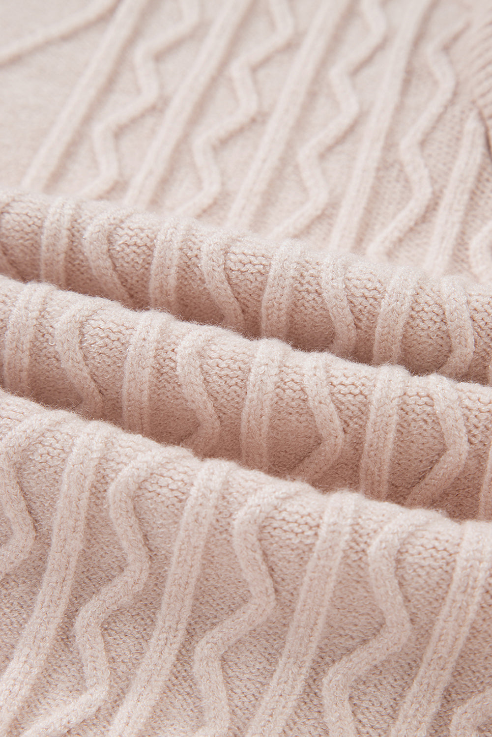 Cable Knit Ruffle Detail Contrast Floral Sleeve Patchwork Sweater