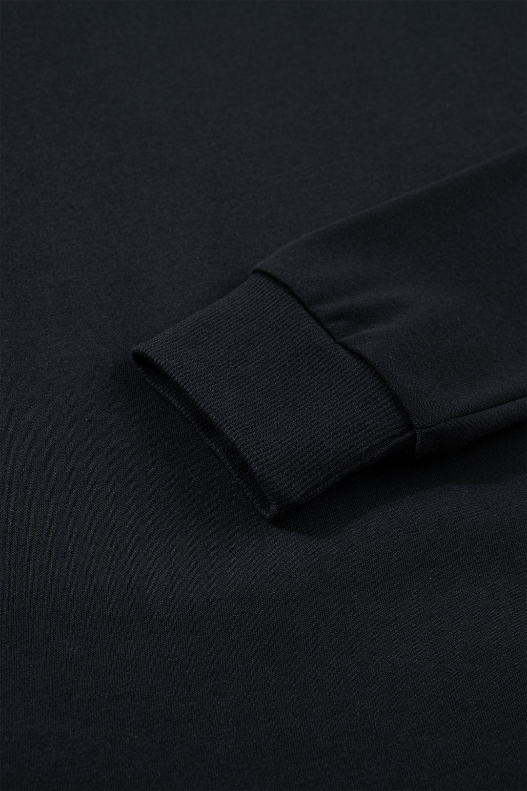 Black Solid Color Dropped Shoulder Long Sleeve Top
