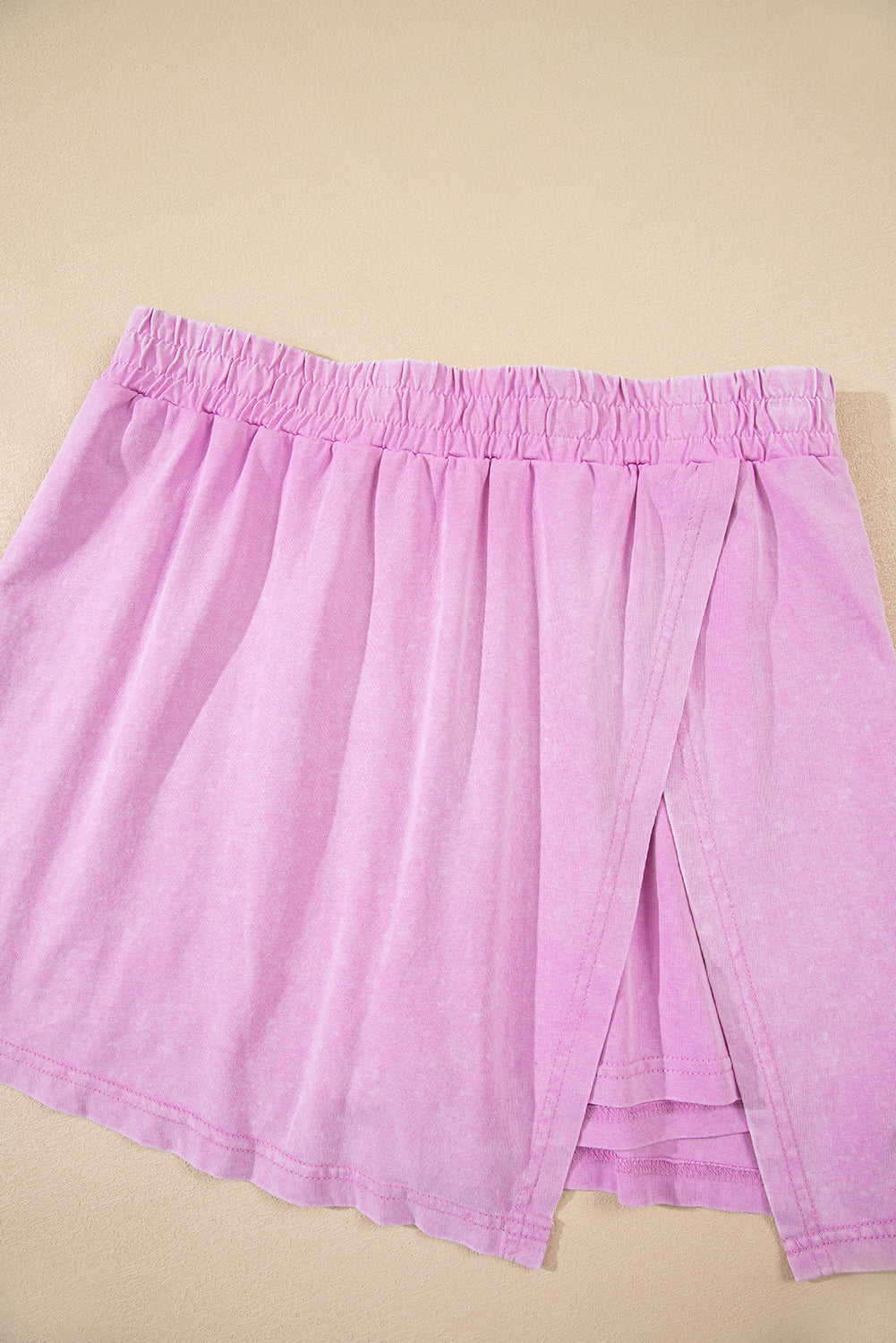 Phalaenopsis Washed Sleeveless Top Split Skort Cotton 2pcs Outfit