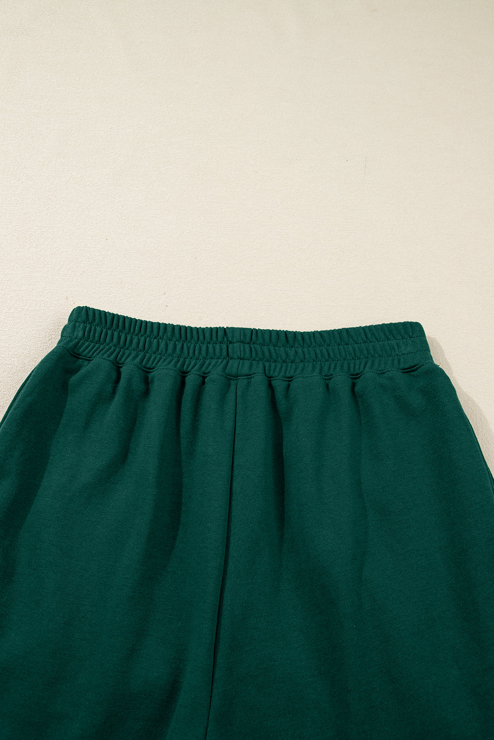 Dark Green Pearl Embellished Pullover Elastic Waist Mini Skirt Set