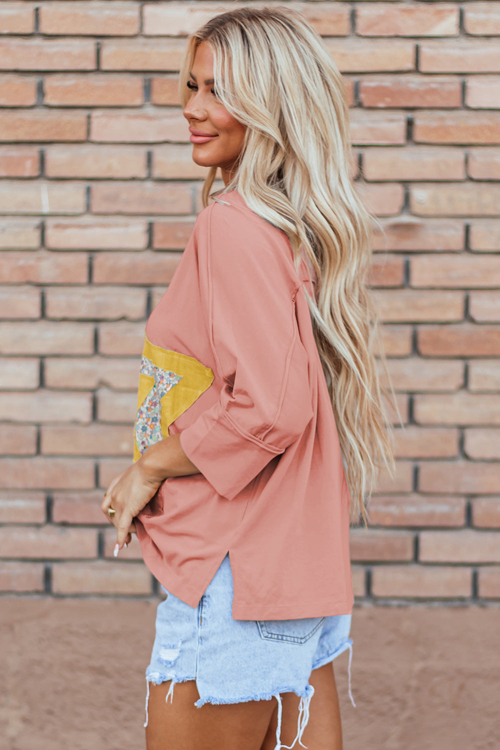Floral Starbust Exposed Seam Mineral Wash Top