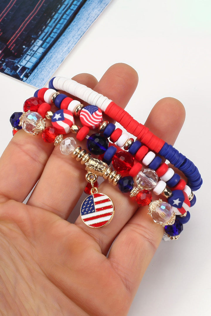 Bracelet multicouche en perles pour le Jour du Drapeau