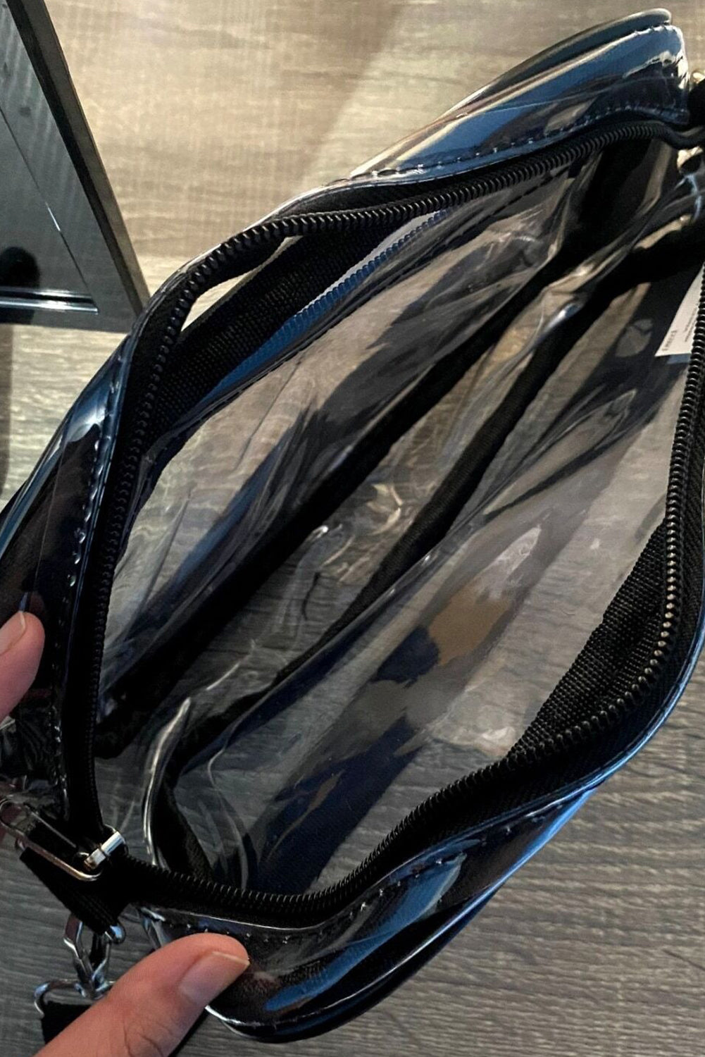 Multi-Pocket Contrast Edge Detachable Strap Clear Shoulder Bag