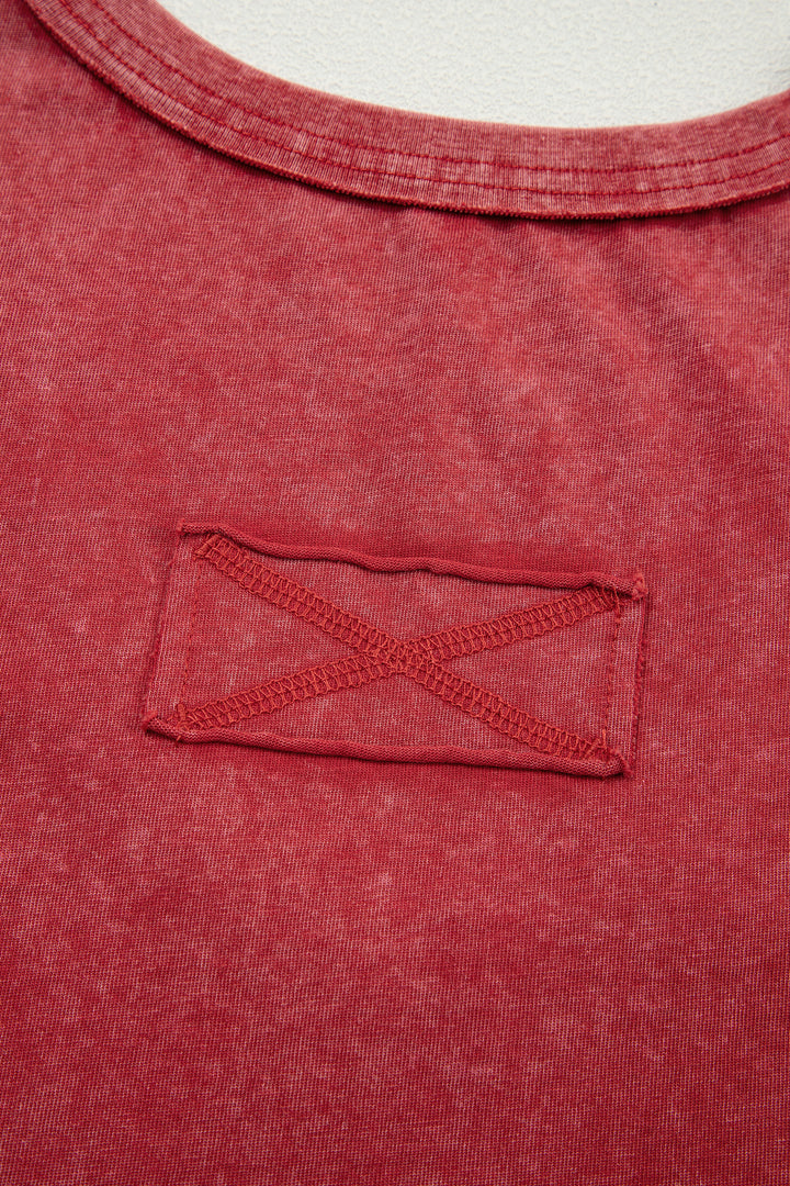 Mineral Wash V Neck Tank Top