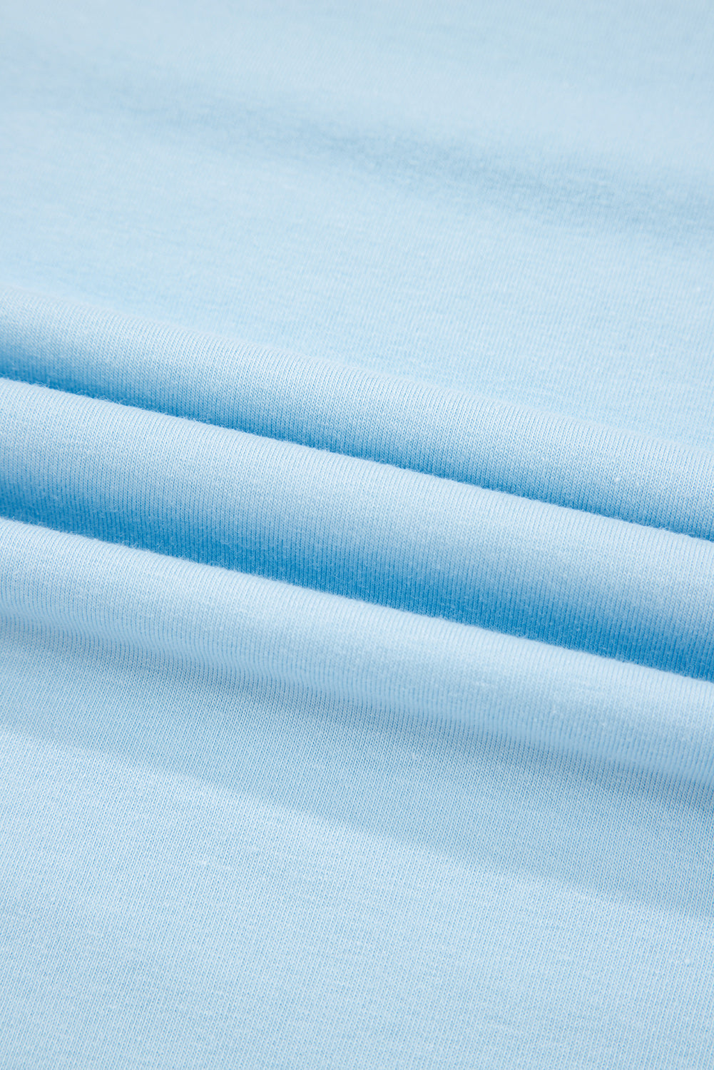Light Blue Bright Casual Plain Crew Neck Tee
