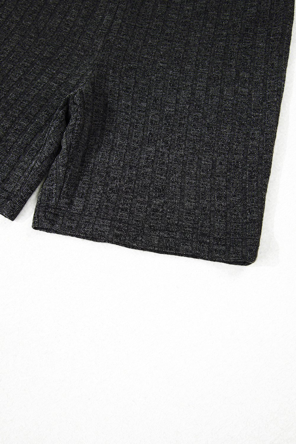Black Soft Ribbed Loose Tee Slim Shorts 2pcs Sporty Set