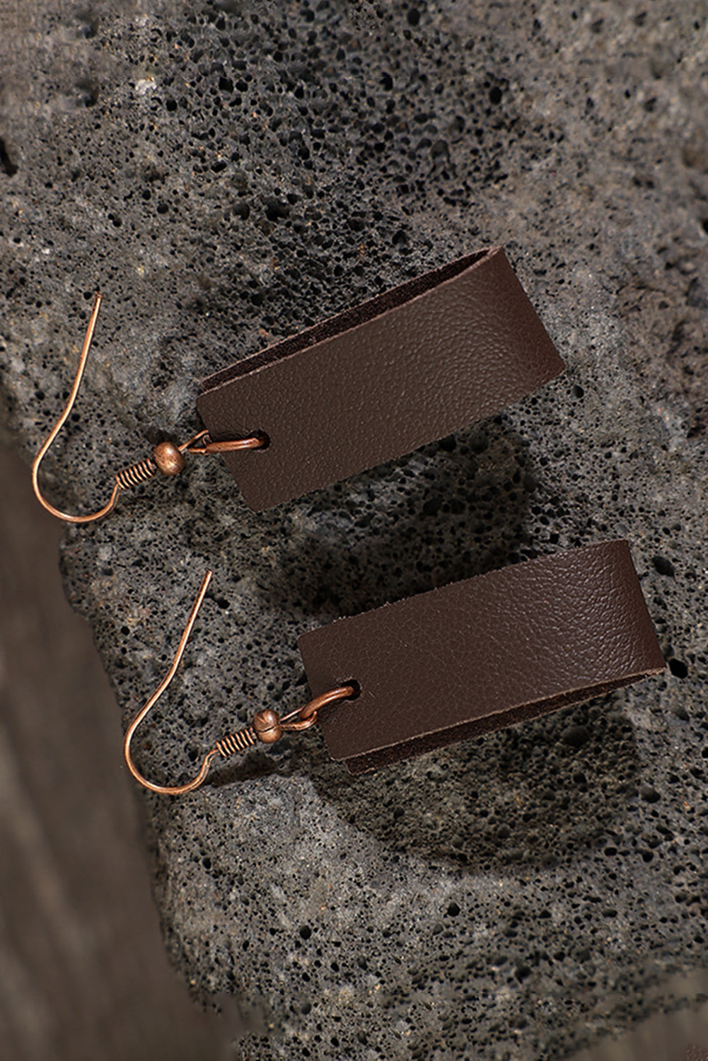 Boucles d'oreilles pendantes en cuir PU circulaire