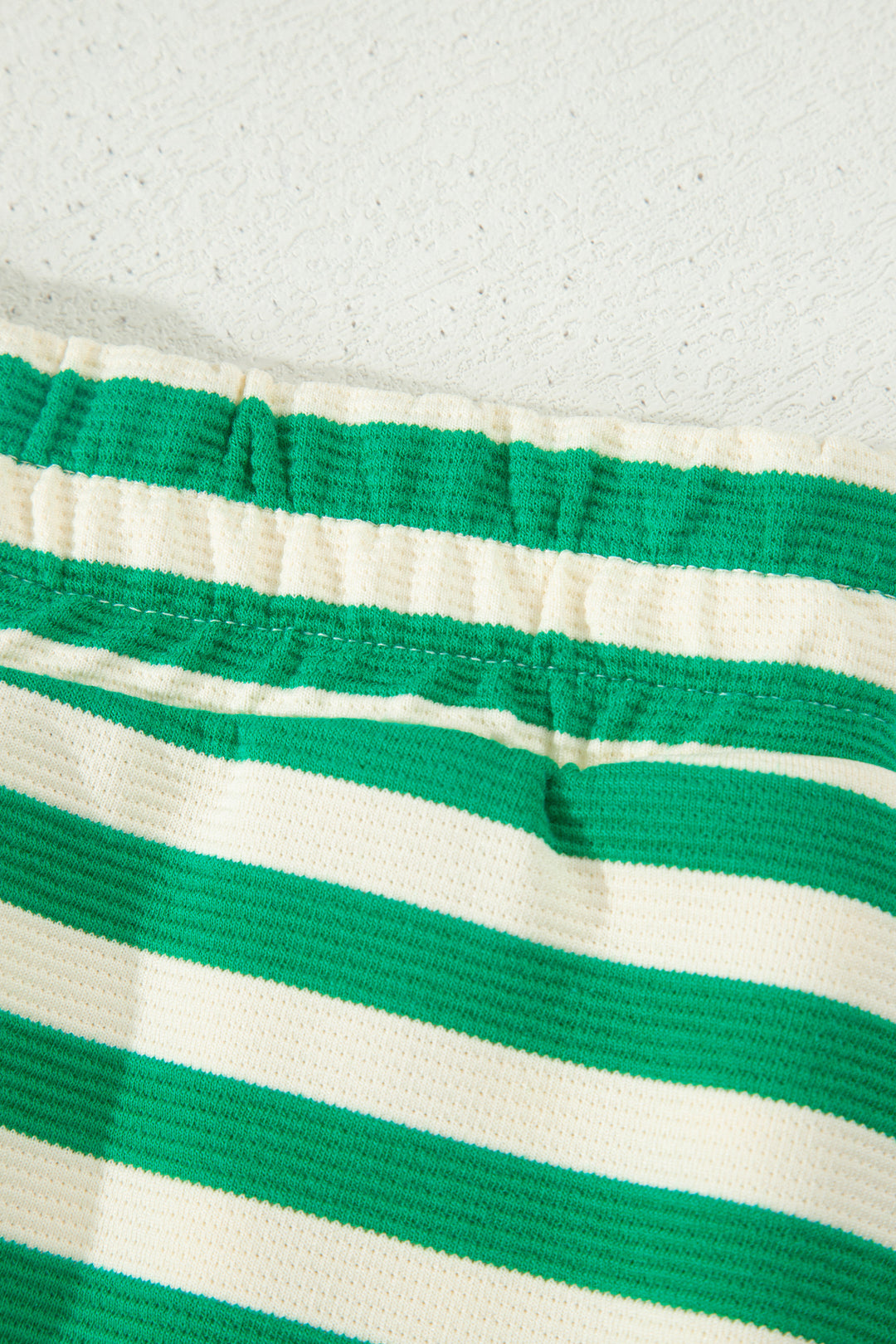 Bright Green Textured Stripe Print Zip Collar Sleeveless 2pcs Skort Set