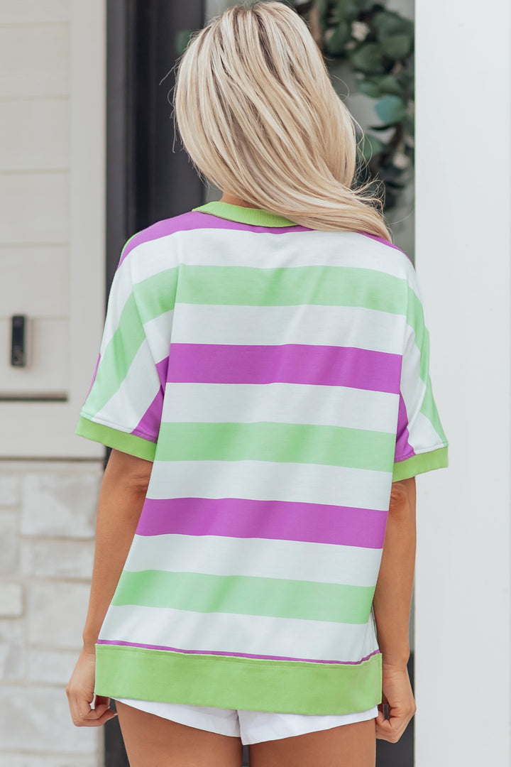 Lucky Clover Embroidered Graphic Dolman Loose Tee