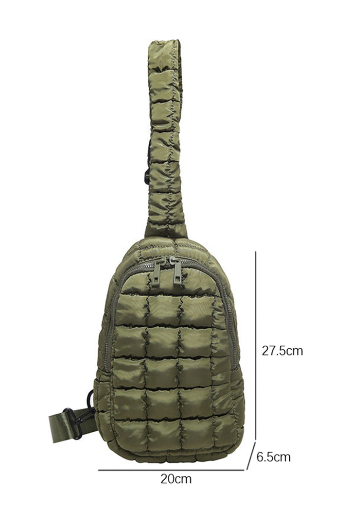 Zipper Quilted Puffer Crossbody Bag