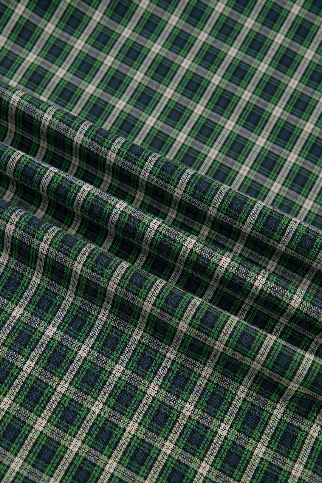 Green Plaid Square Neck Shirred High Waist Ruffle Hem Long Dress