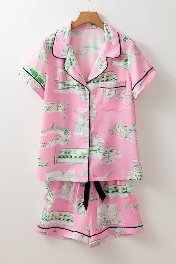holiday resort short 2pcs pajama set