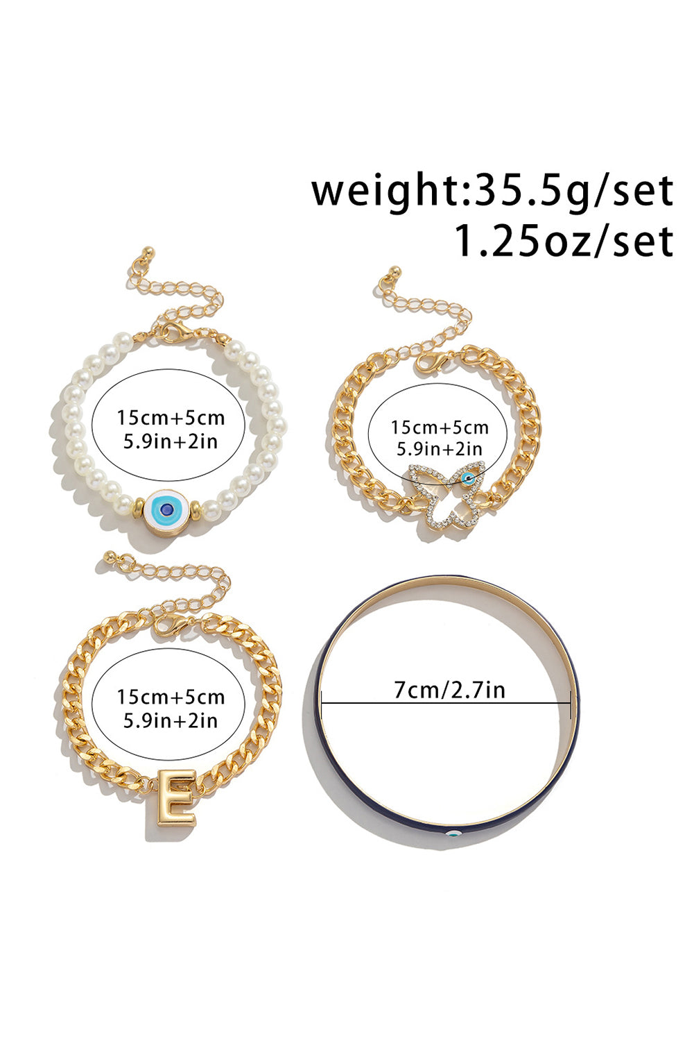 4-teiliges Perlenkettenarmband-Set