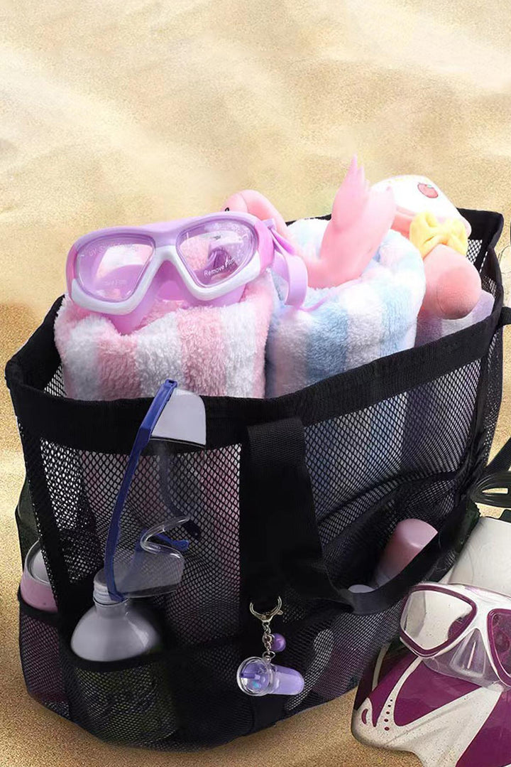 Grand sac fourre-tout en maille multi-poches