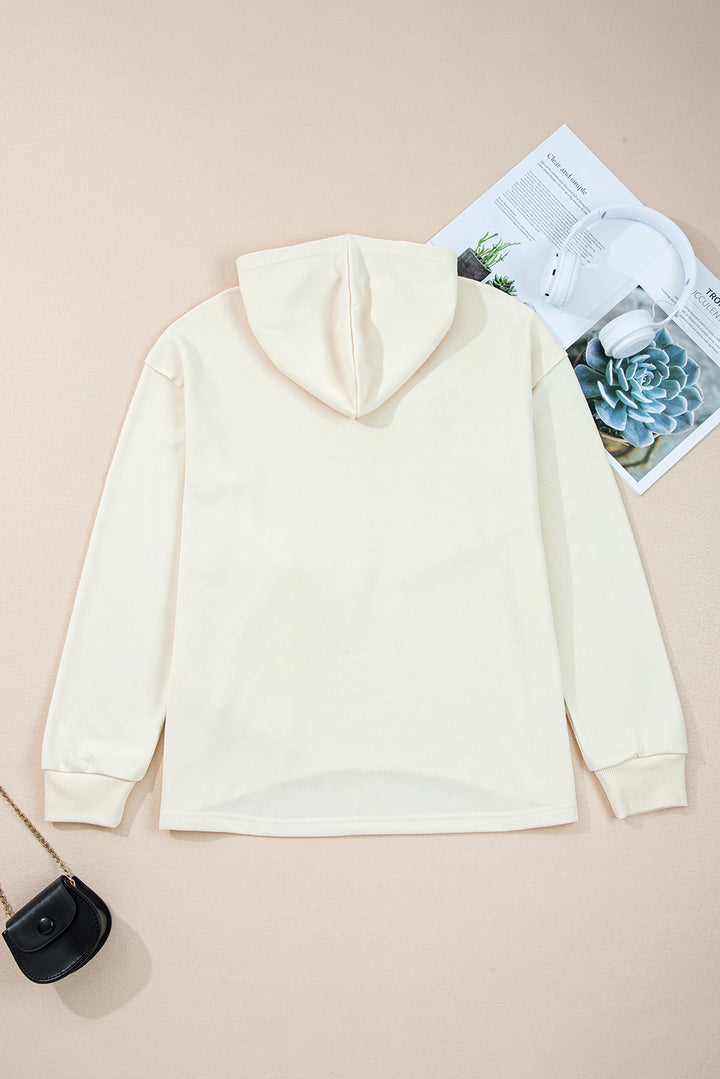 Solid Color Cute Bow Detail Loose Hoodie