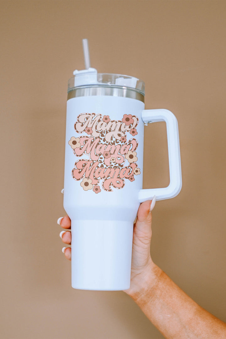 Tasse isotherme en acier inoxydable à imprimé léopard et fleurs Mama, 1 134 ml