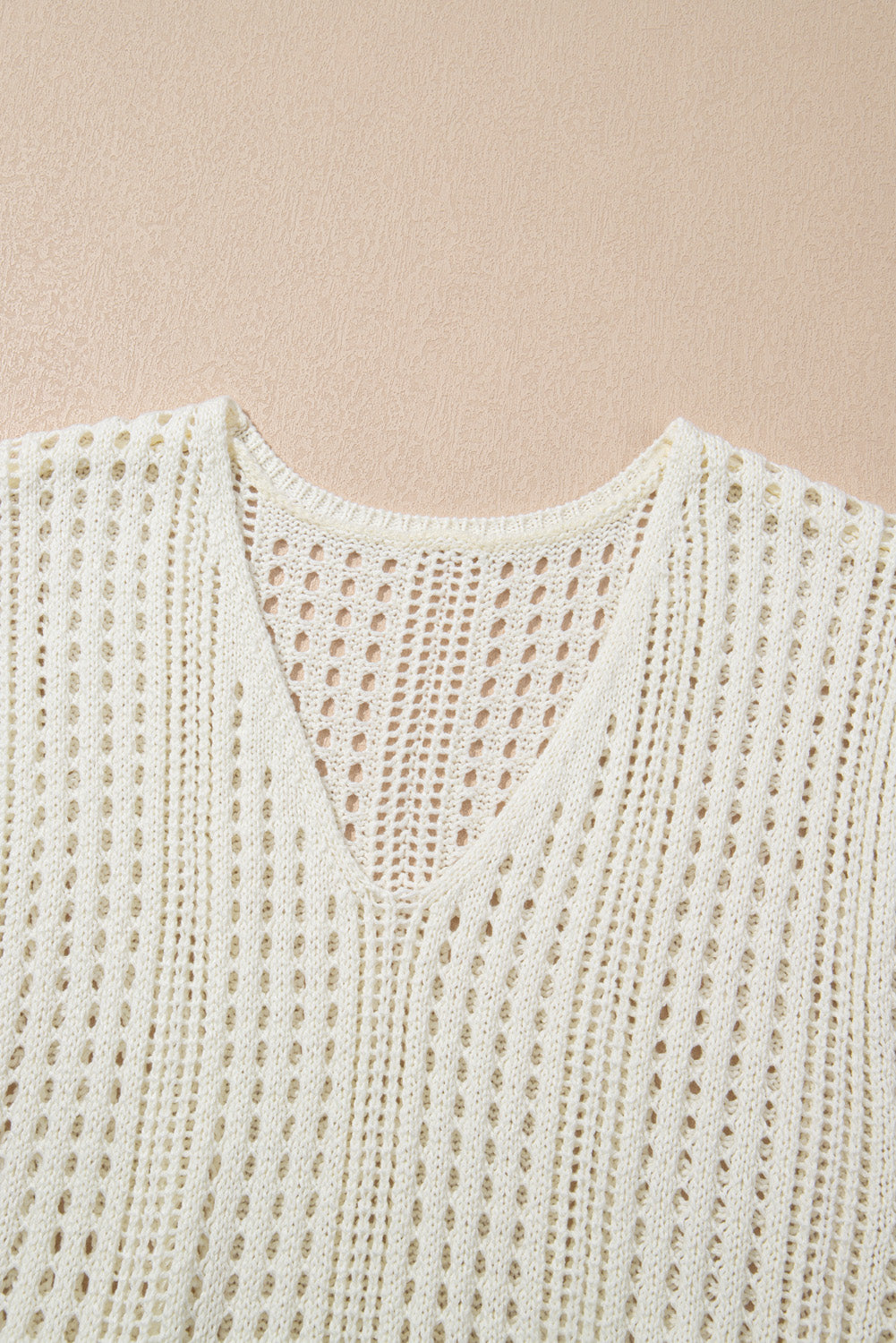 open knit drawstring waist beach dress