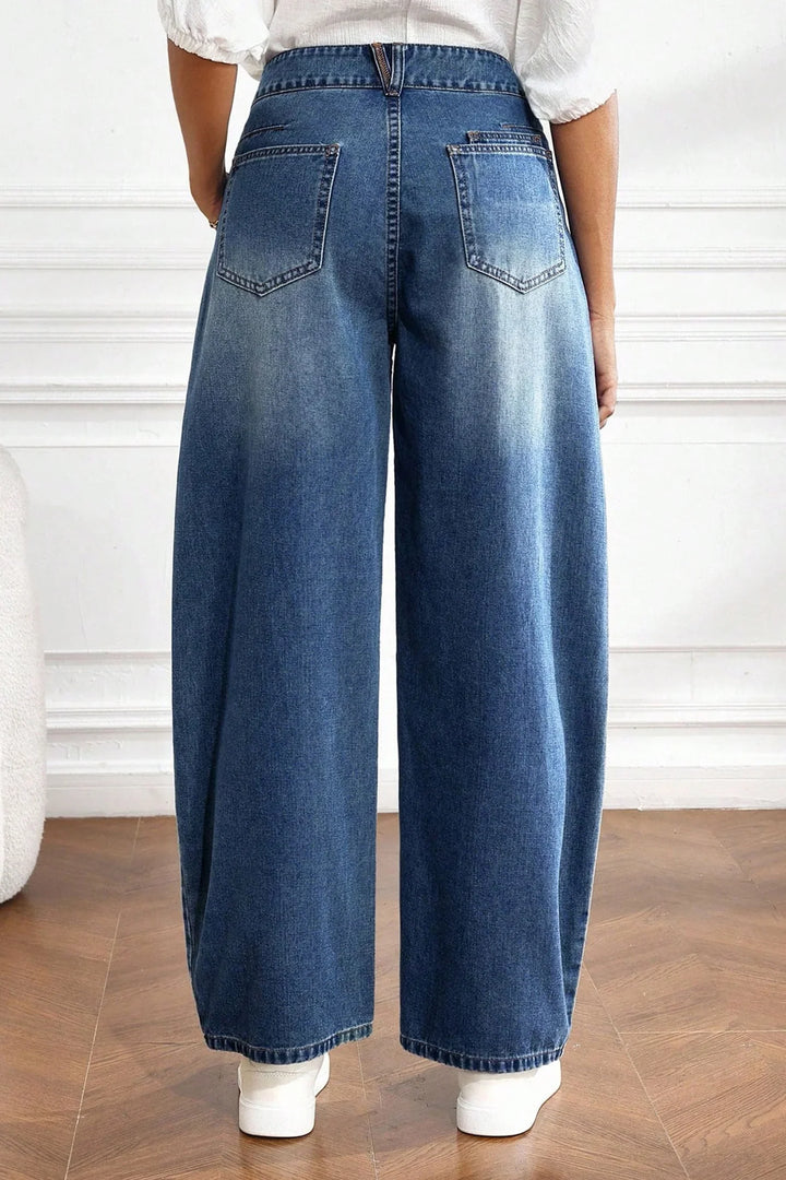 Ashleigh Blue Curved-Knife Ankle-Length Casual Jeans