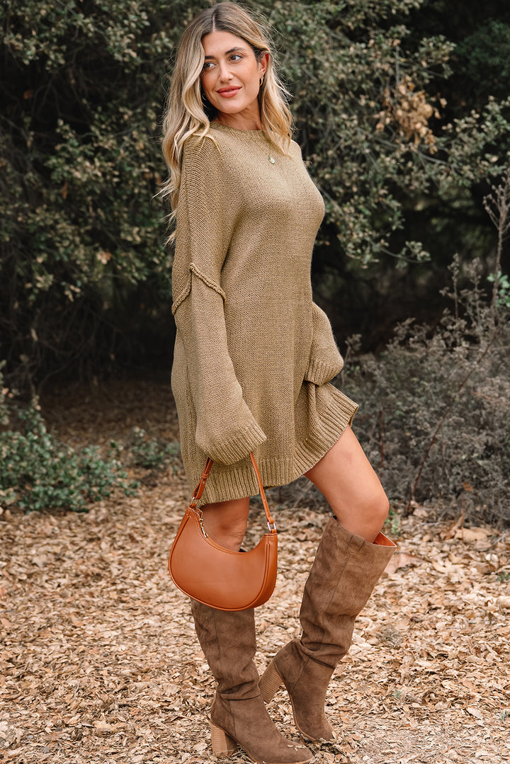 Oversize Drop Shoulder Slouchy Sweater Dress