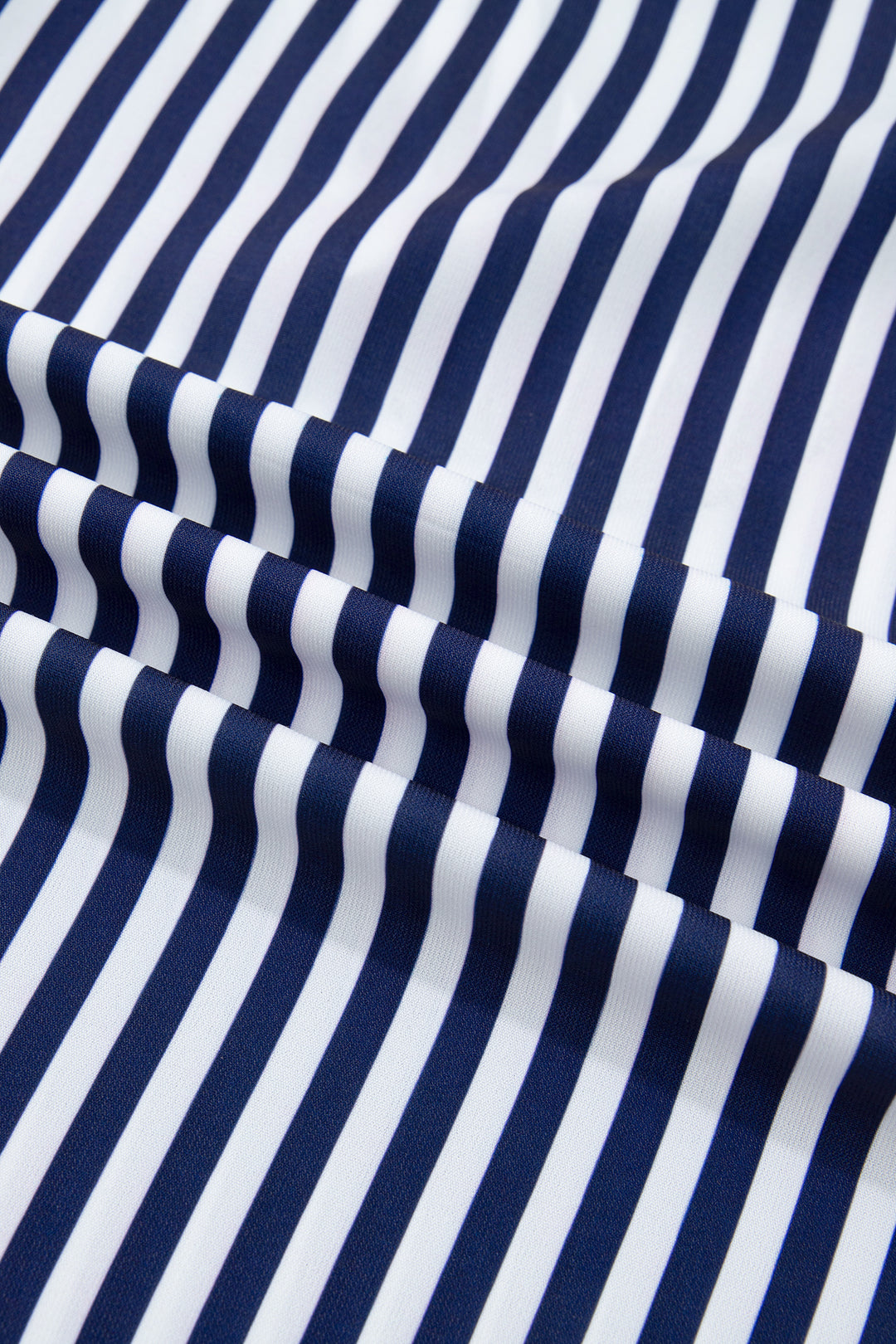 Blue Stripe V Neck Lace Contrast Ruffle Trim Tank Top