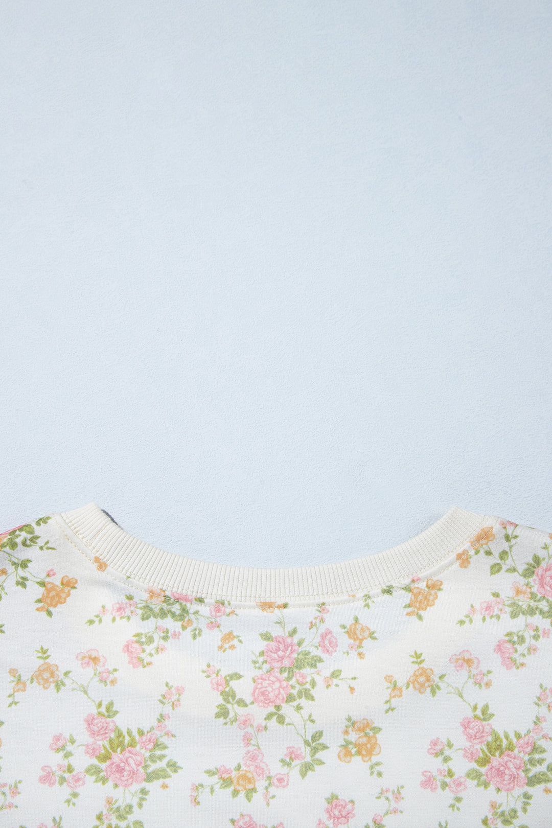 Beige Floral Print Long Sleeve Shift Top Pocketed Shorts 2pcs Set