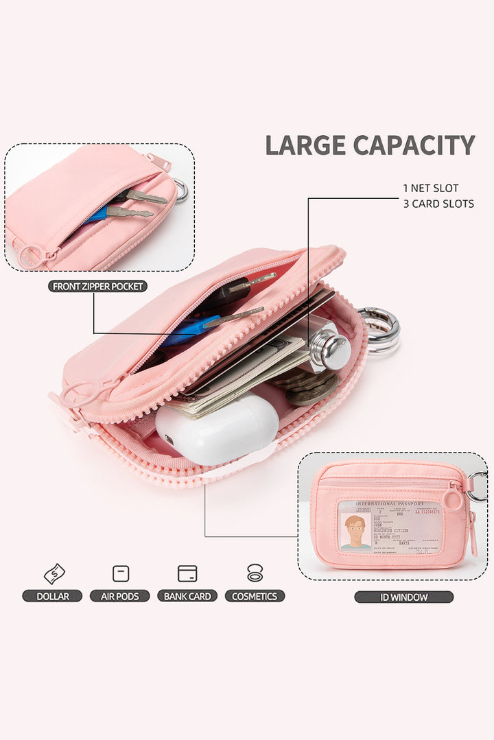 Transparent ID Window Coin Storage Wrist Bag