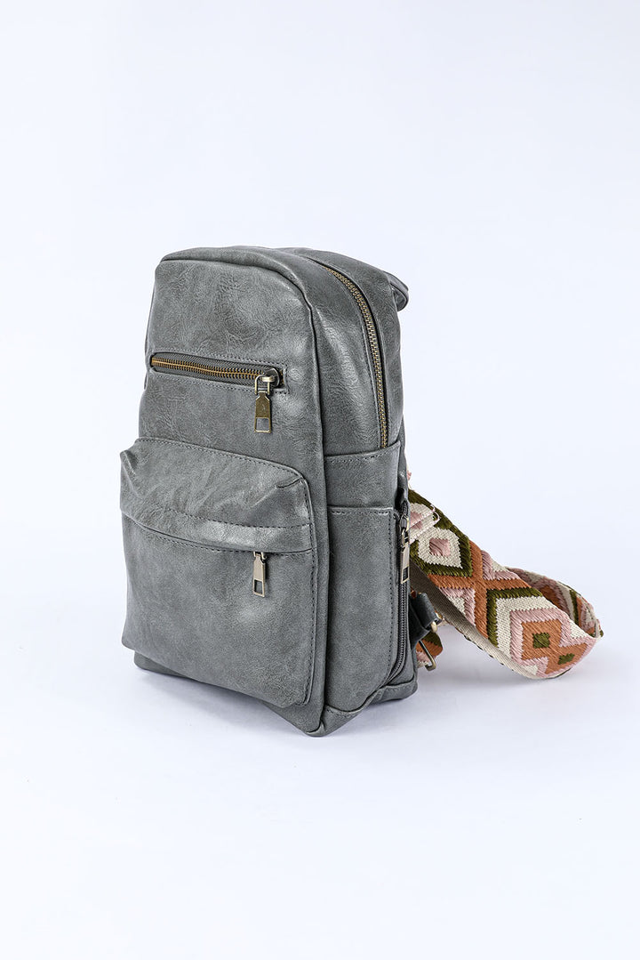 Rucksack aus Kunstleder mit Doppelreißverschluss