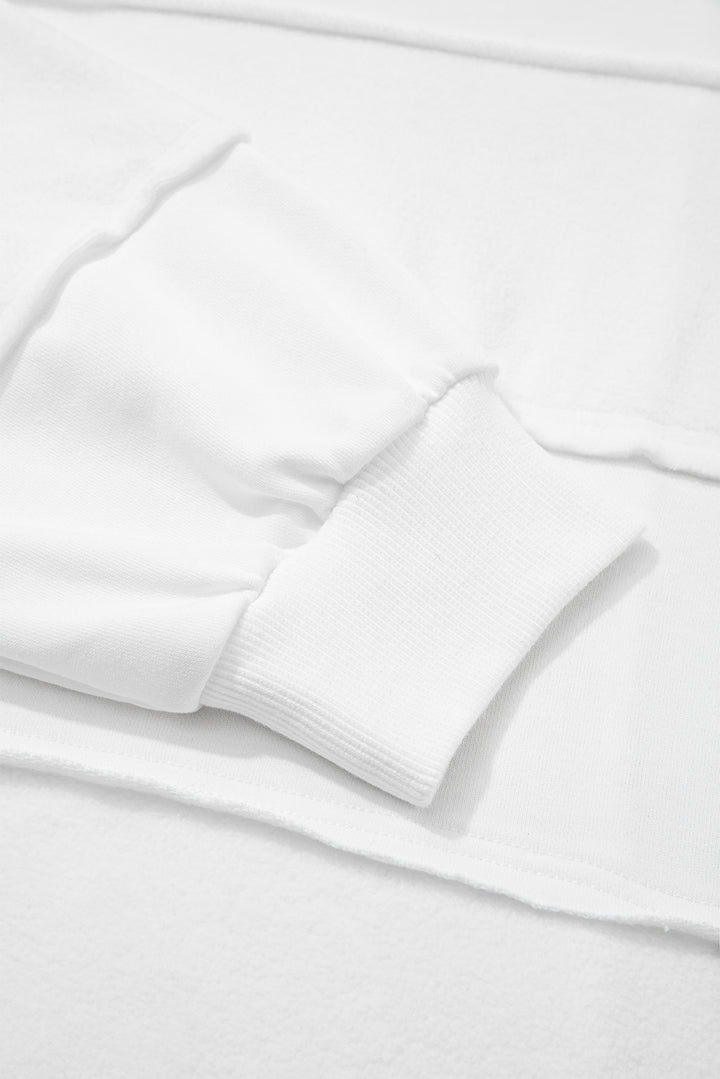 White Plus Size Pullover Top and Drawstring Pants Set