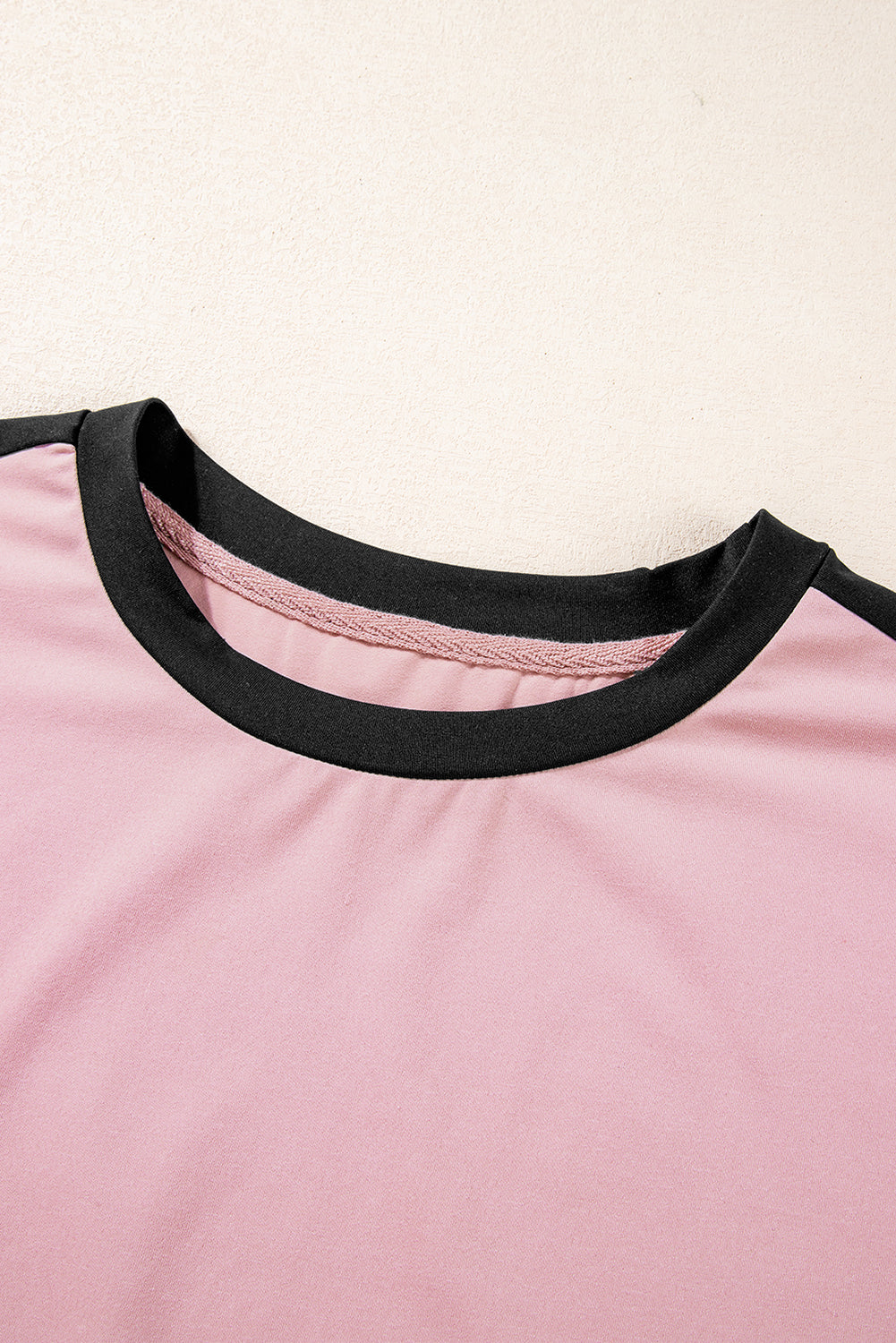 Pink Color Block Trim 2 Tone Contrasted Tank and Pants Set