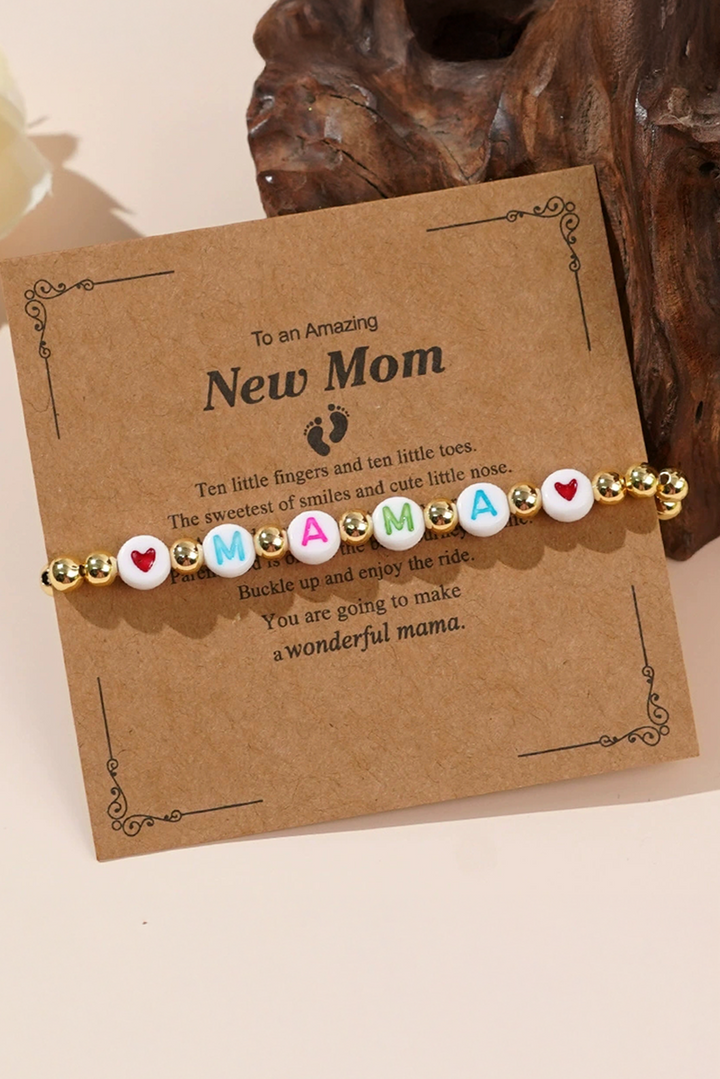 Bracelet élastique en perles MAMA Heart