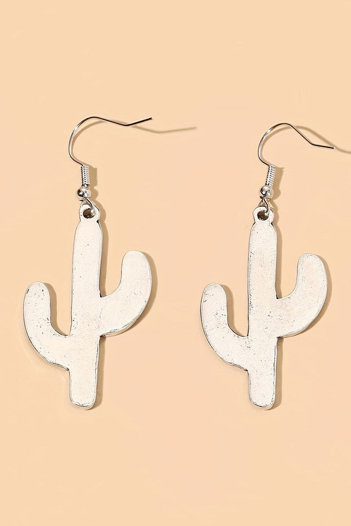 Boucles d'oreilles pendantes en alliage de cactus occidental