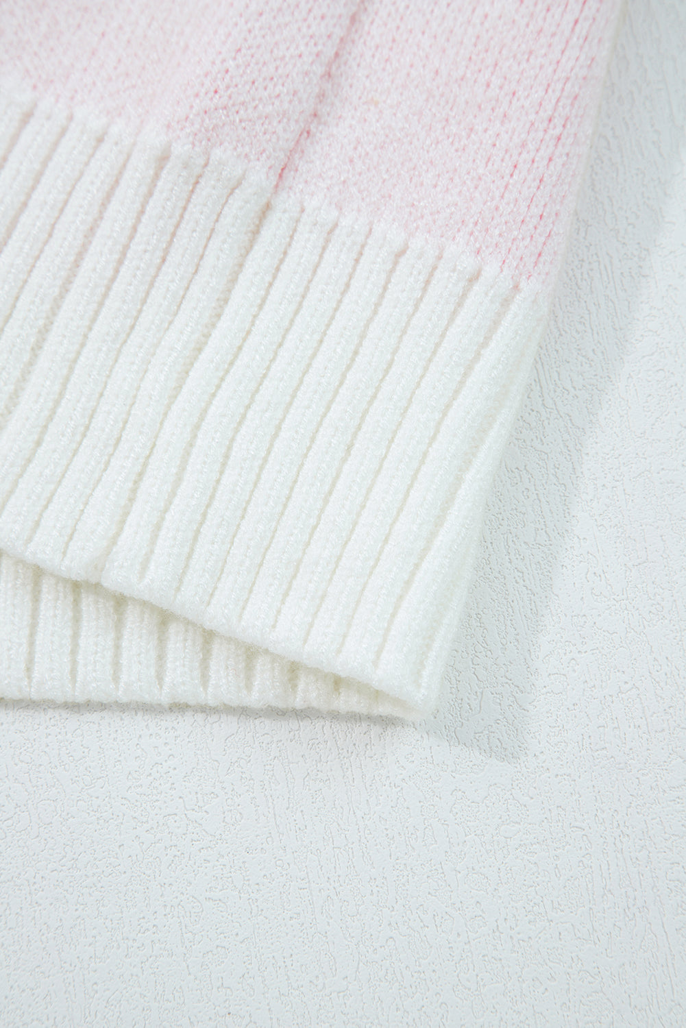 Oversized Cute Star Pattern Ribbed Edge Drop Shoulder Sweater