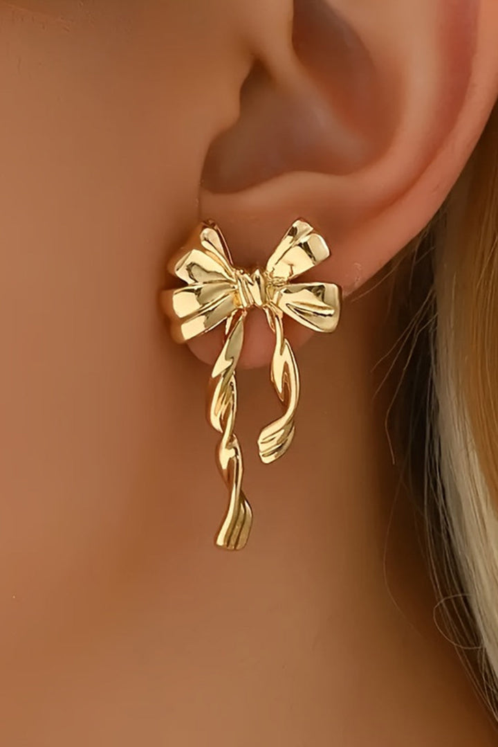 Boucles d'oreilles à tige en alliage plaqué nœud papillon