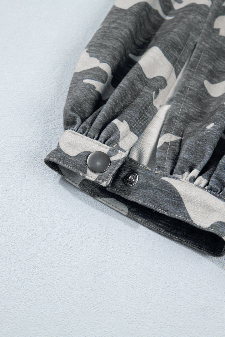 Multicolour Drawstring Contrast Waistband Camouflage Joggers Pants