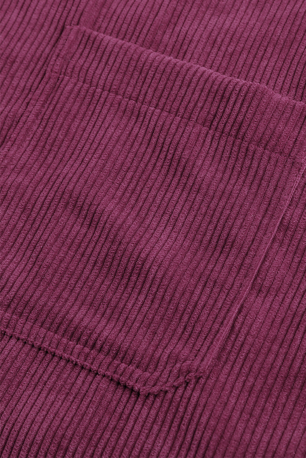 Wine Fiery Red Corduroy Button Pocket Shirt