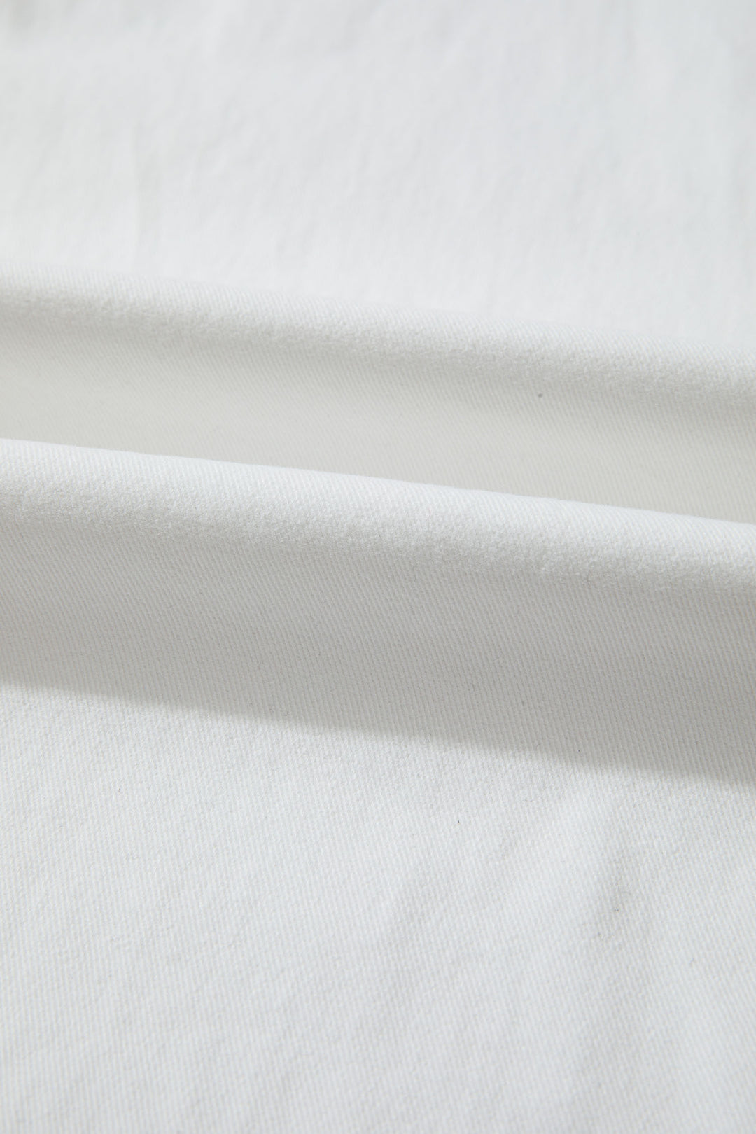 White Solid Color Loose Casual Jeans