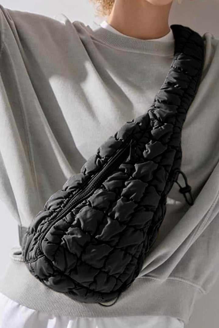 Marshmallow Quilted Drawstring Decor Sling Bag