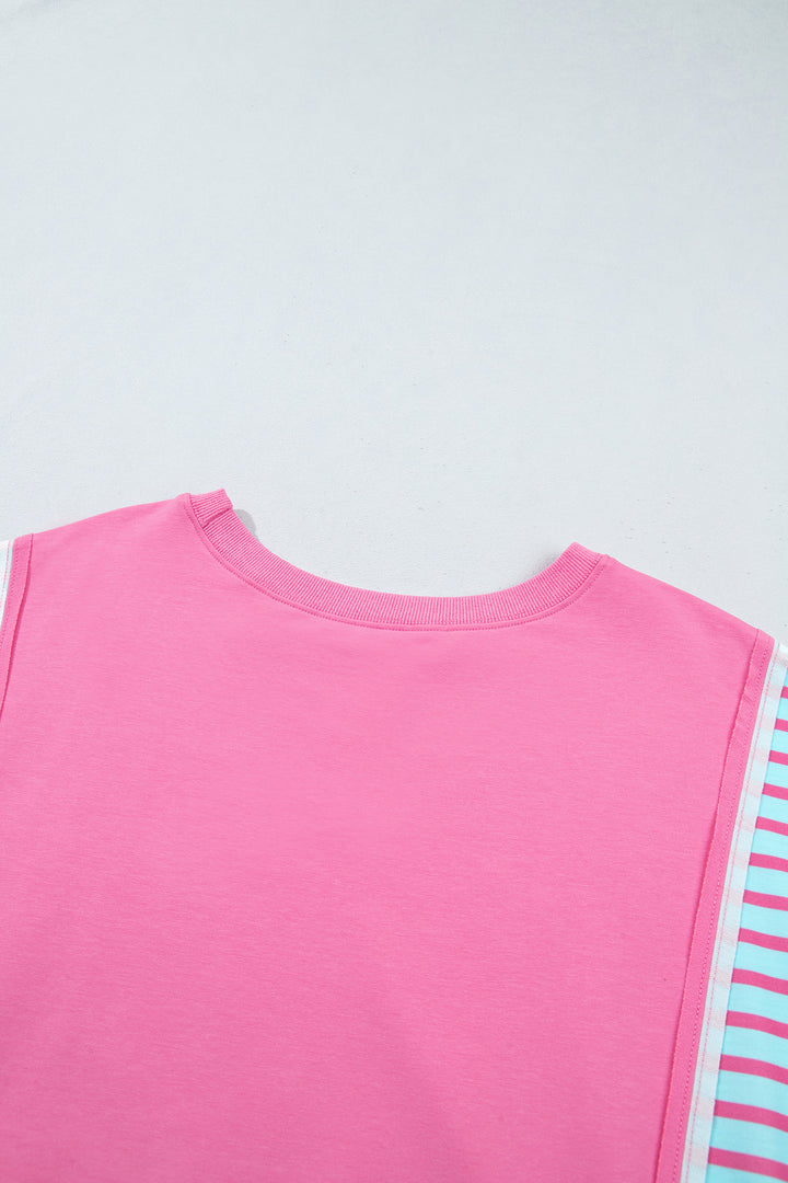 Purple Orchid Striped Colorblock Tunic Plus Size Sweatshirt