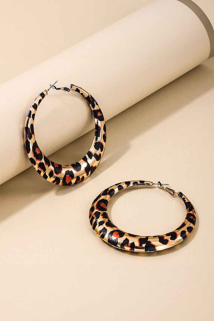 Boucles d'oreilles créoles à motif léopard audacieux