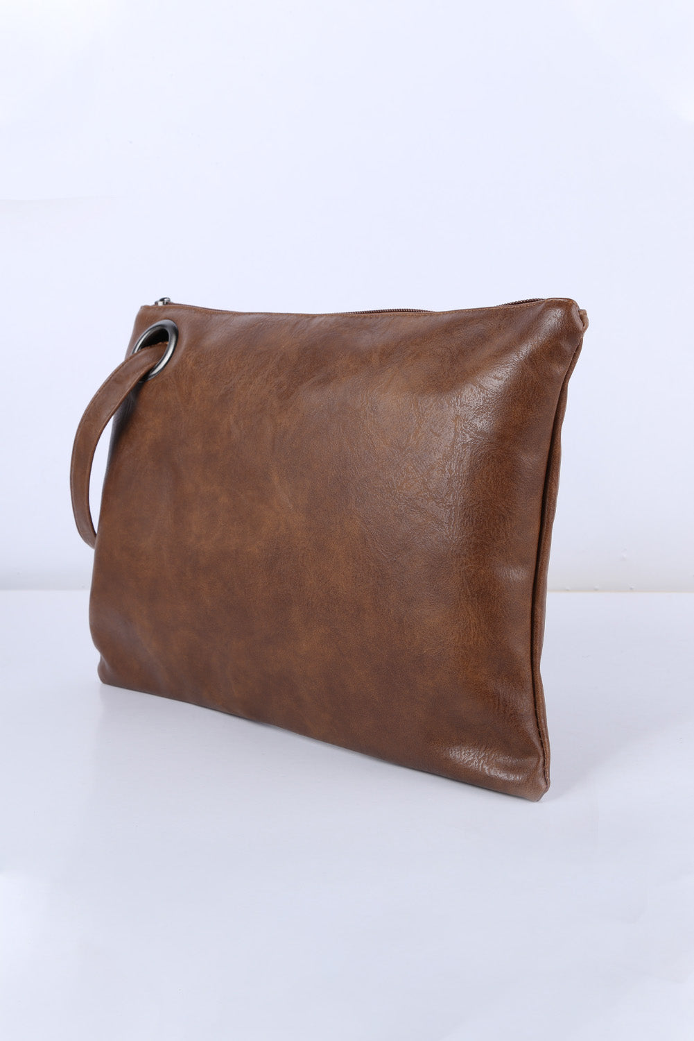 Vintage Leather Oversized Clutch Bag