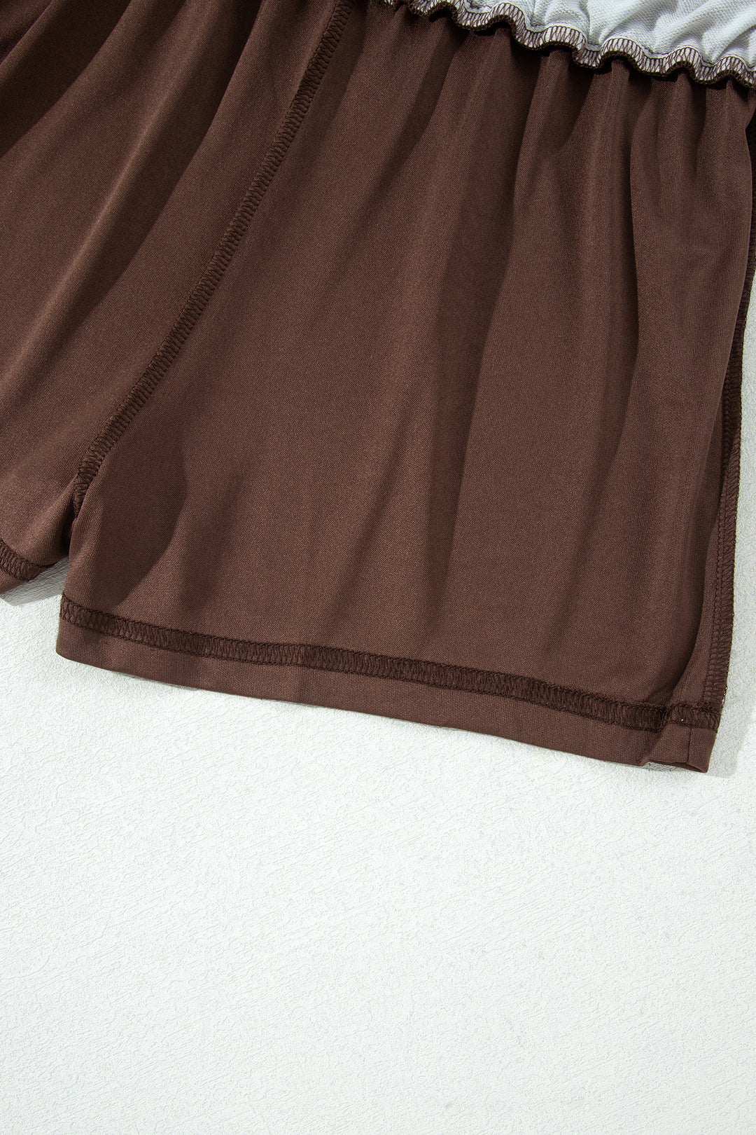 Brown Polka Dot Pullover Embroidered Bow Detail 2pcs Skort Set