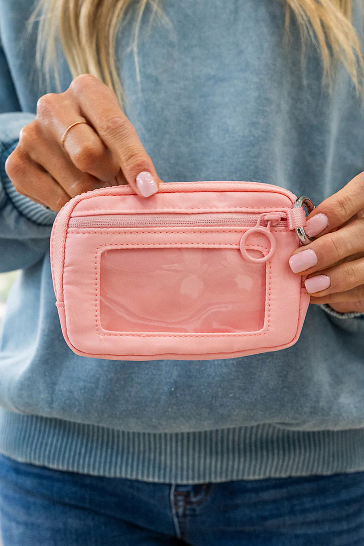 Transparent ID Window Coin Storage Wrist Bag