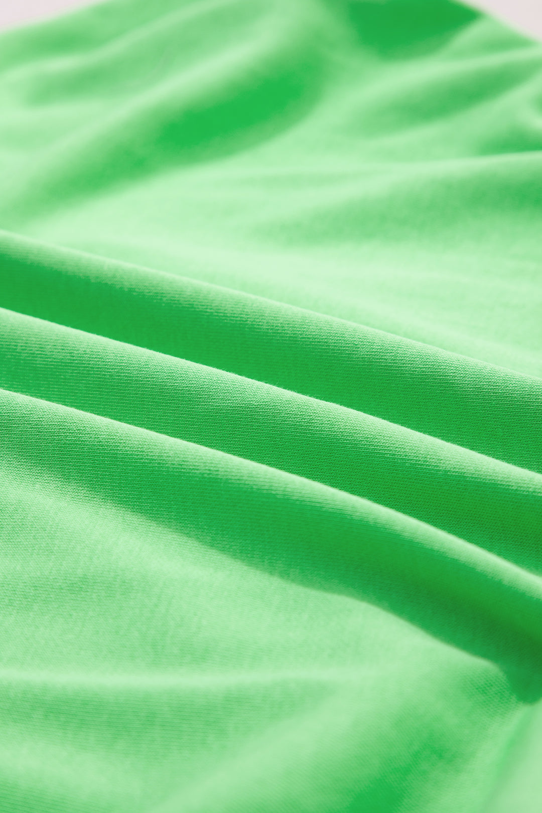 Green Solid Color Puffy Loose Top Drawstring Shorts 2pcs Outfit